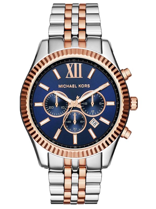 đồng hồ MICHAEL KORS MK8412 LEXINGTON BLUE DIAL TWO TONE MEN'S 45MM