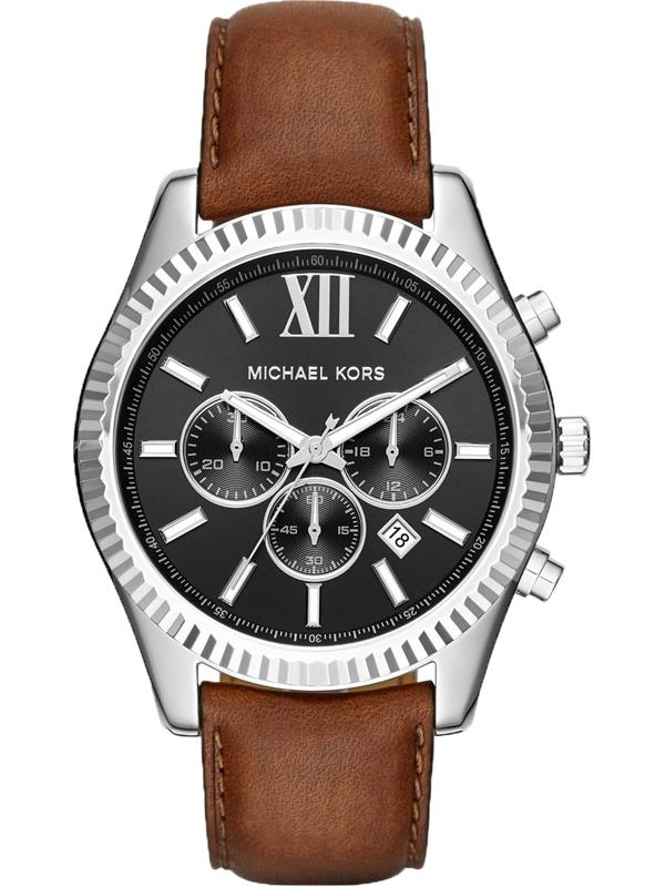 đồng hồ MICHAEL KORS MK8456 LEXINGTON BROWN LEATHER MEN'S 44MM
