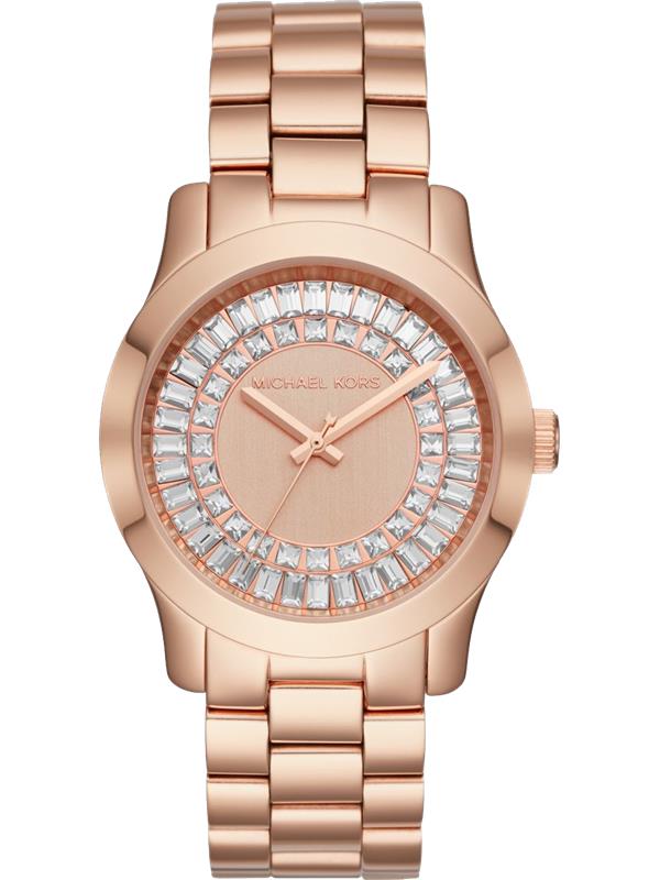 đồng hồ MICHAEL KORS RUNWAY BAGUETTE ROSE GOLD-TONE WATCH 40MM