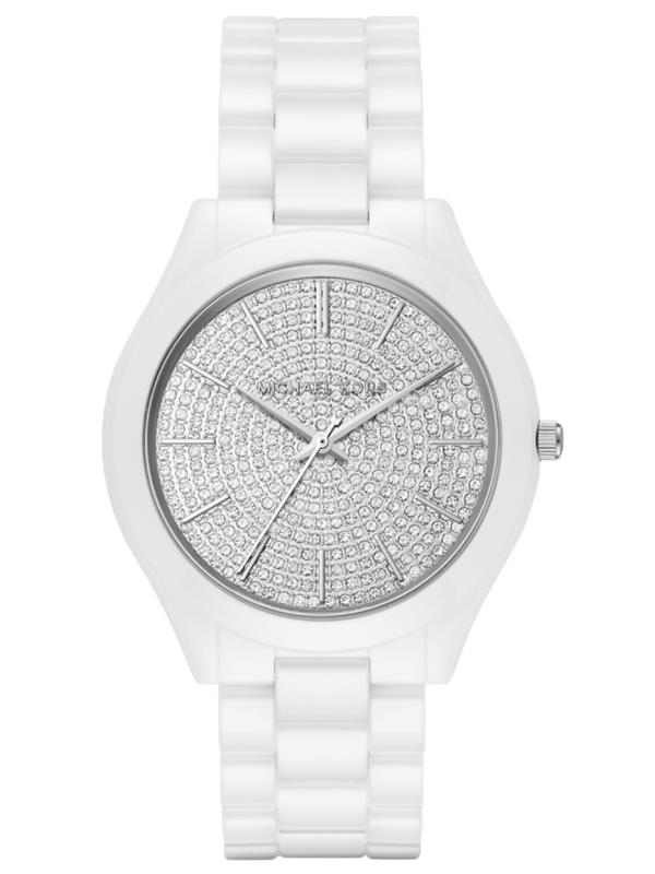 dong ho MICHAEL KORS RUNWAY LARGE PAVE CERAMIC UNISEX 42MM