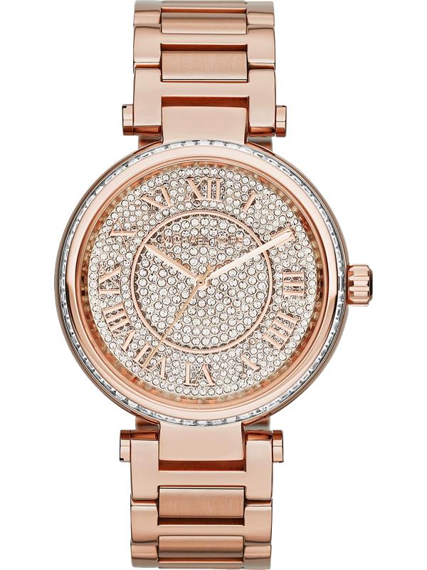 Đồng hồ Michael Kors Skylar Rose-Gold Swarovski Women's Watch 42mm