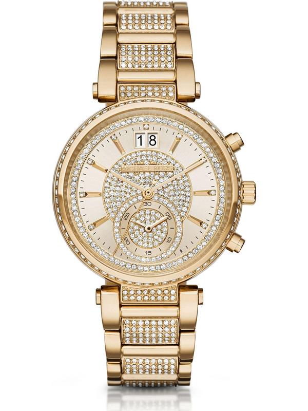 ĐỒNG HỒ NỮ MICHAEL KORS MK2424 SAWYER QUARTZ BROWN TONE DÂY DA CHÍNH HÃNG