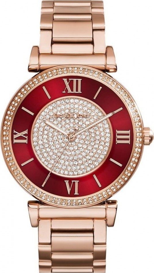 Michael Kors Catlin Burgundy Crystal Watch 38mm