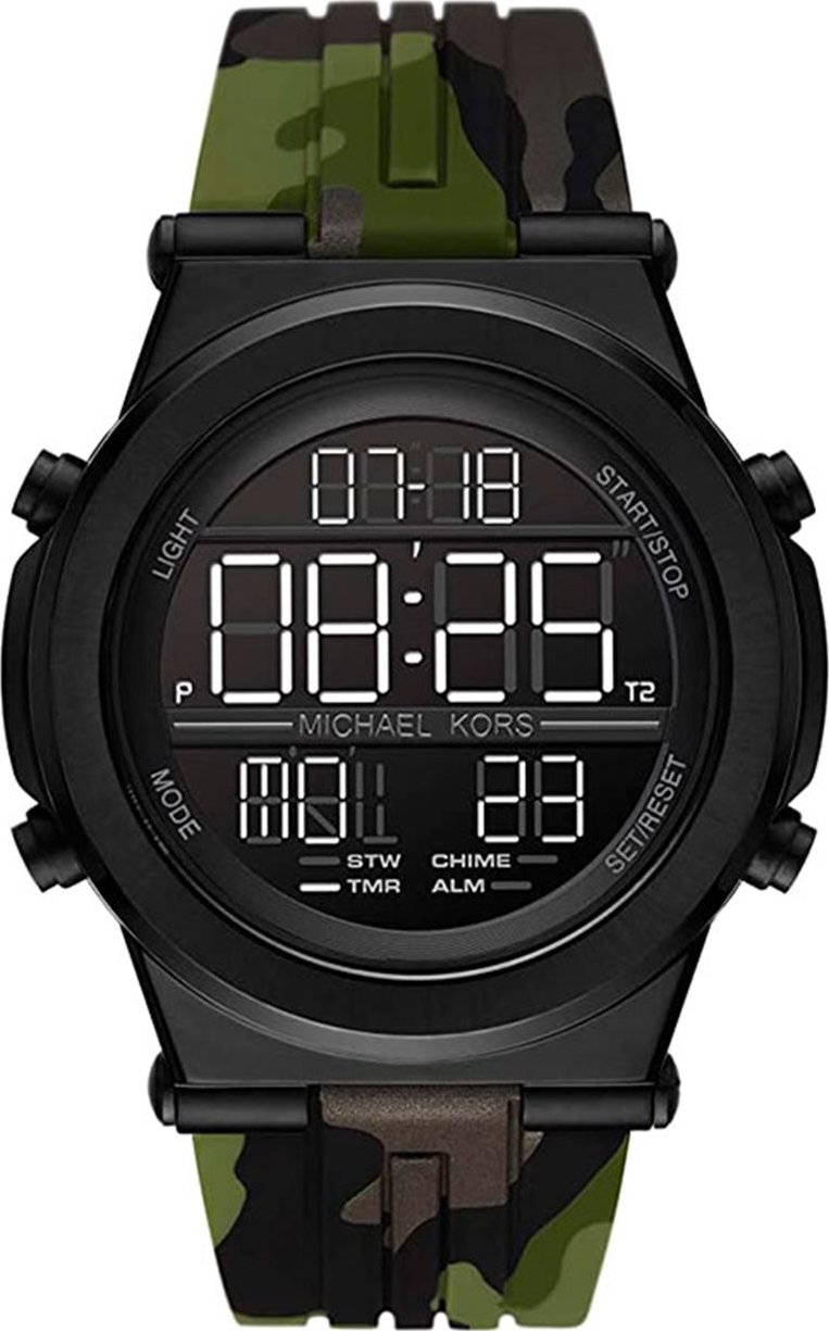 Michael Kors Dylan Digital Camo-Print Silicone Watch 48mm