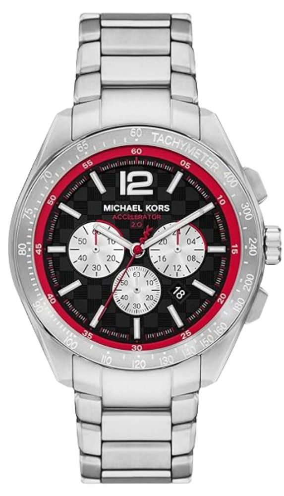 Michael Kors Oversized Accelerator 2.0 Silver-Tone Watch 44mm