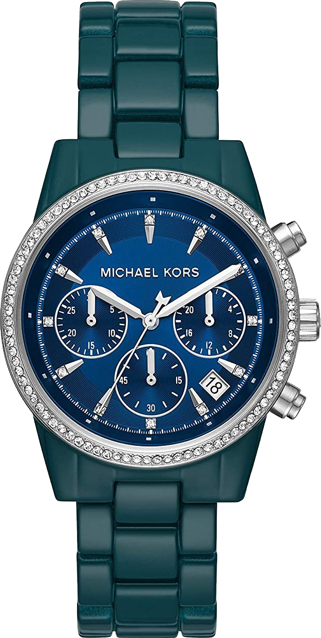 Đồng hồ Michael Kors Ritz PavÃ© Teal Coated Watch 37mm