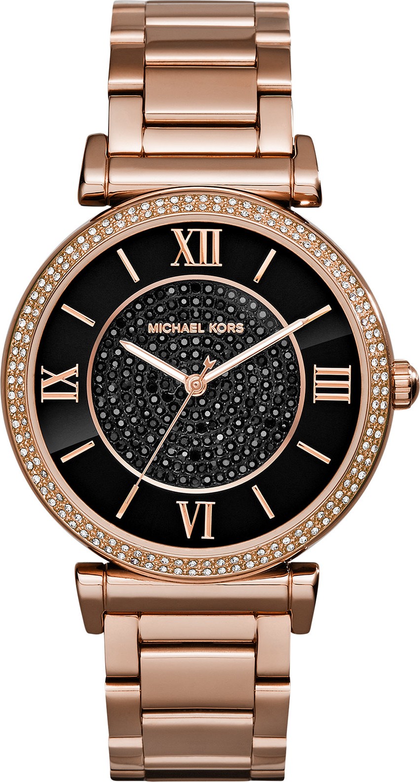 Michael Kors Catlin Black Crystal Ladies Watch 38mm