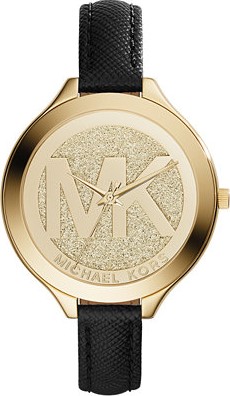 Michael Kors Runway Gold Tone Logo Watch 42mm 